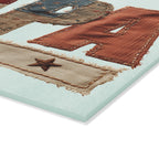 Patriotic 'PAPA' Glass Cutting Board for Home Decor