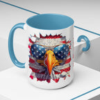 American Bald Eagle Accent Coffee Mug with Stars & Stripes
