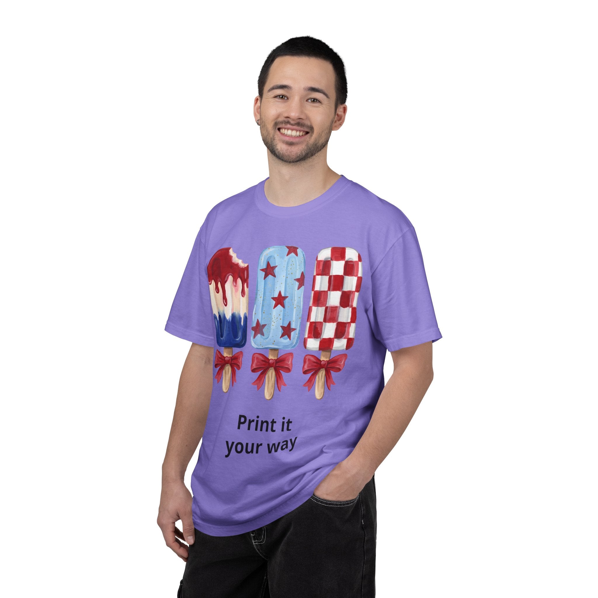 Patriotic Popsicle T-Shirt — Red, White & Blue Fourth of July Tee
