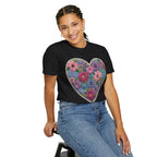 Floral Heart T-Shirt — Colorful Bouquet Heart Graphic (Print It Your Way)