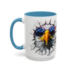 American Eagle Coffee Mug with USA Flag Accent Design