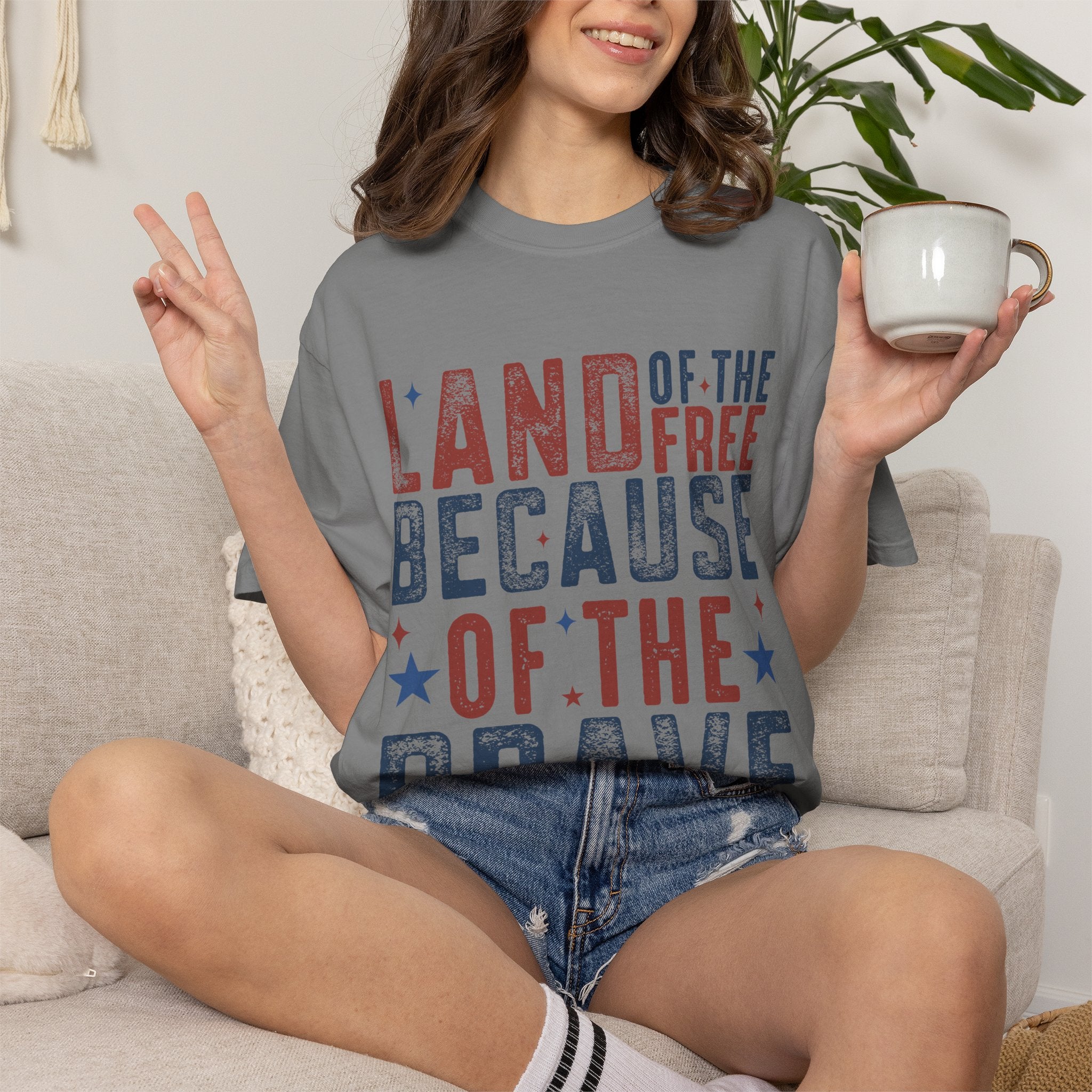 Patriotic T-Shirt: Land of the Free Because of the Brave