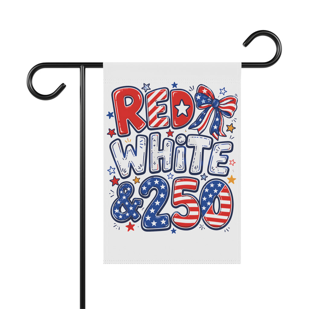 Patriotic Red White & 250 Garden Flag for Decor