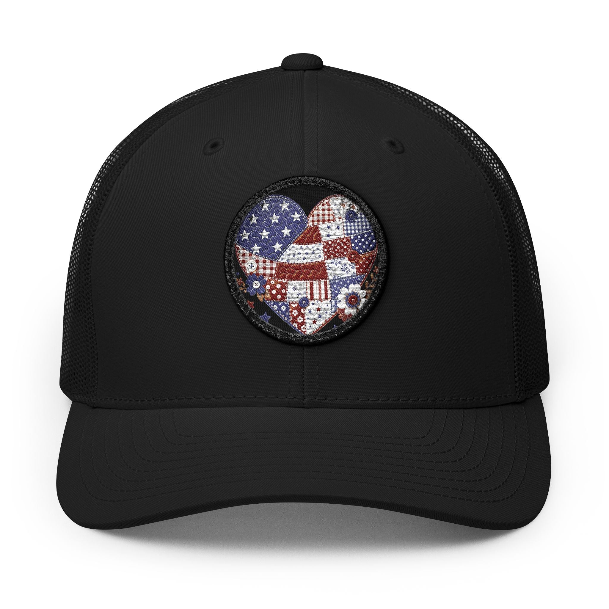American Flag Patch Trucker Cap — Patriotic Snapback Hat