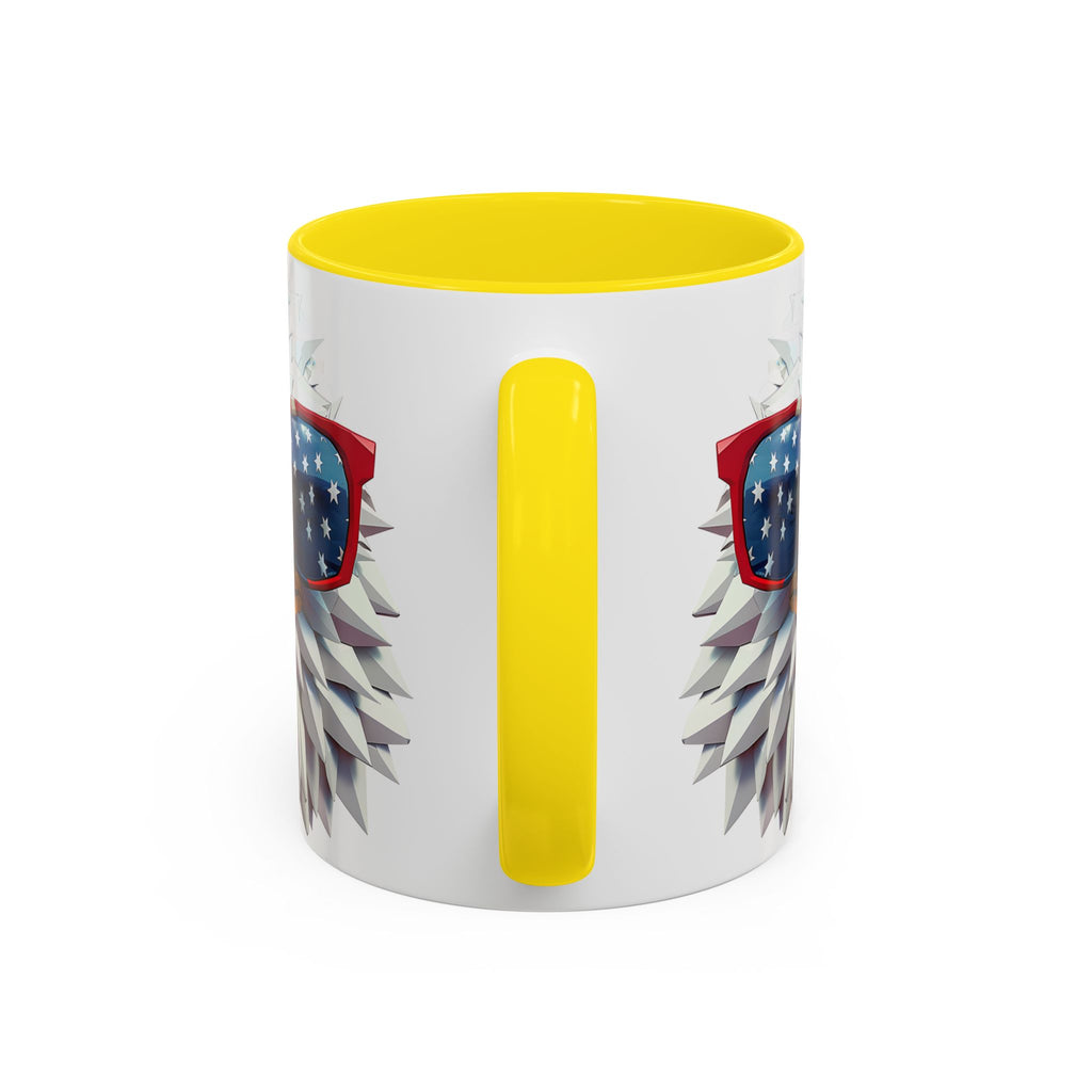 Patriotic Eagle Coffee Mug with American Flag Sunglasses