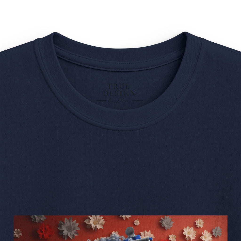 Kids Motorcycle Tee Featuring American Flag Graphic