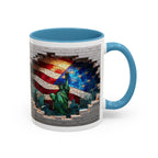 American Flag & Statue of Liberty Accent Coffee Mug – Patriotic USA Ceramic Mug