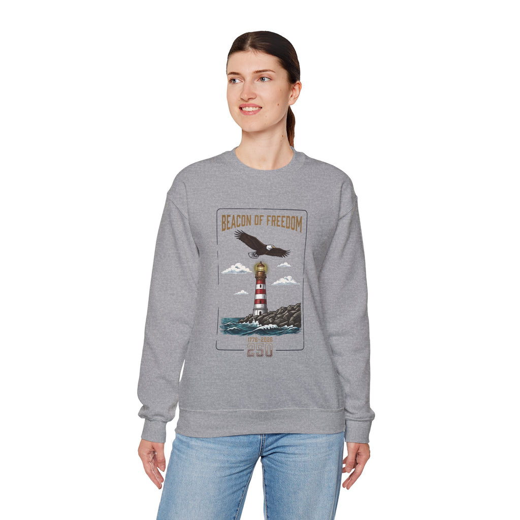 Beacon of Freedom Lighthouse Sweatshirt | 250th 4th of July Patriotic Milestone