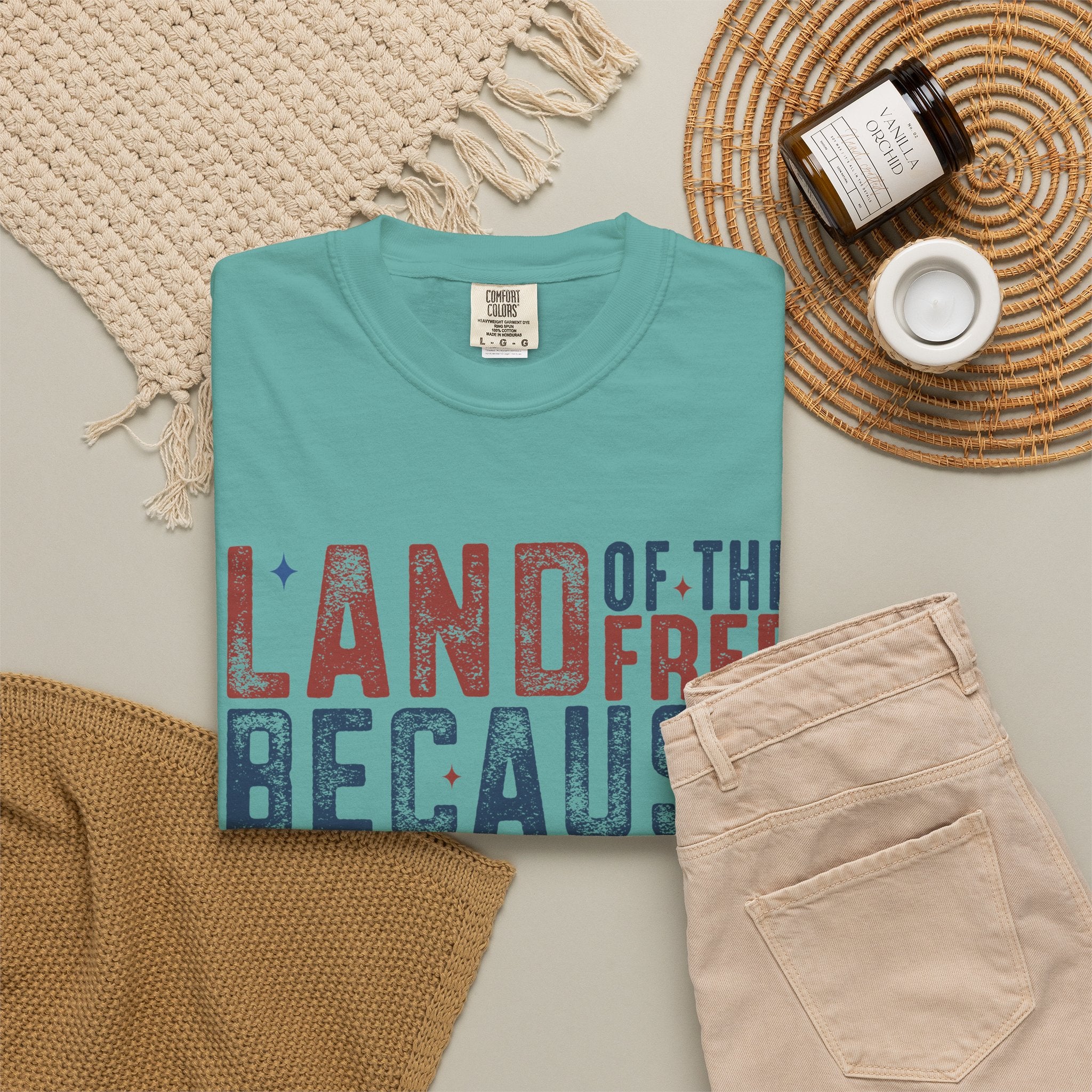 Patriotic T-Shirt: Land of the Free Because of the Brave