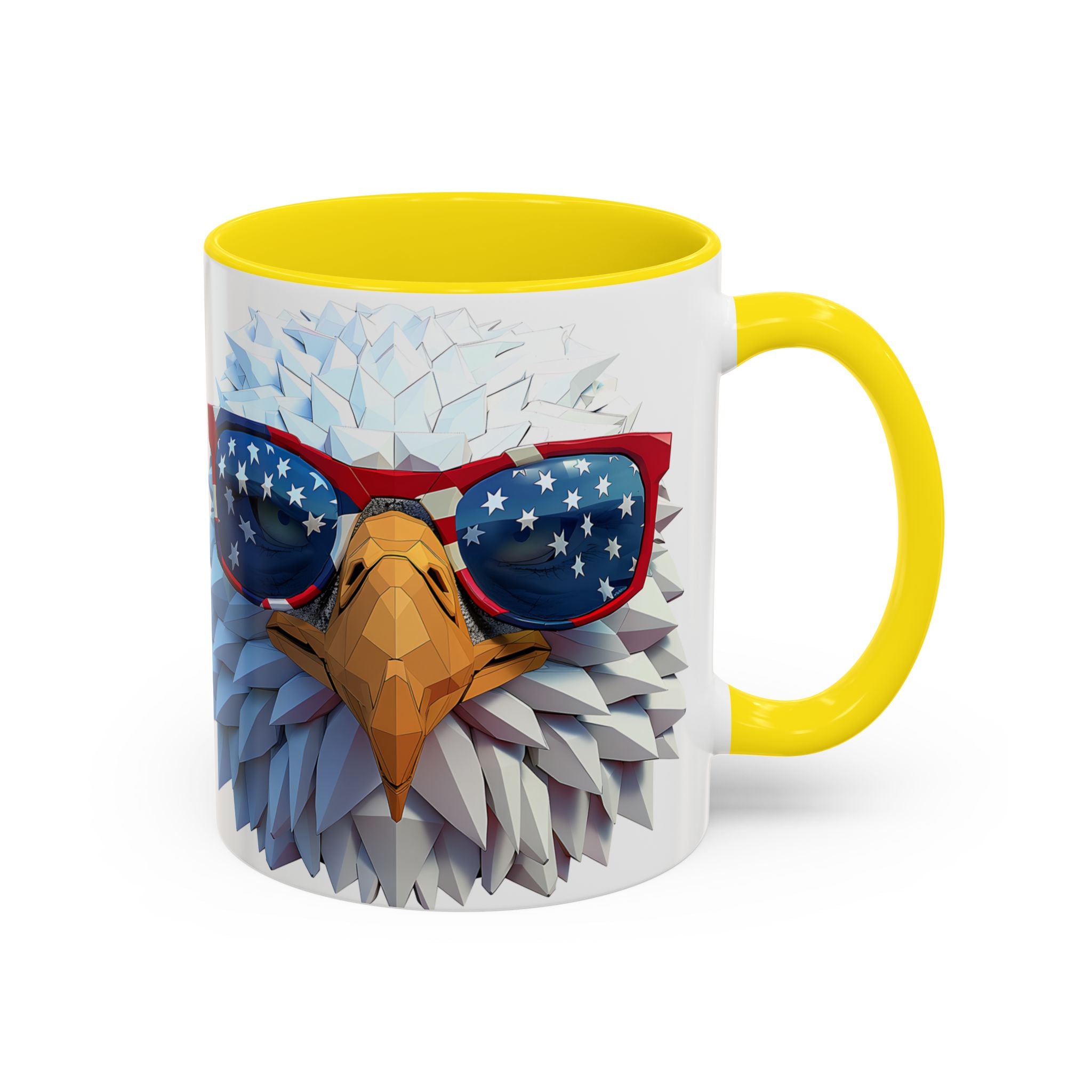 Patriotic Eagle Coffee Mug with American Flag Sunglasses