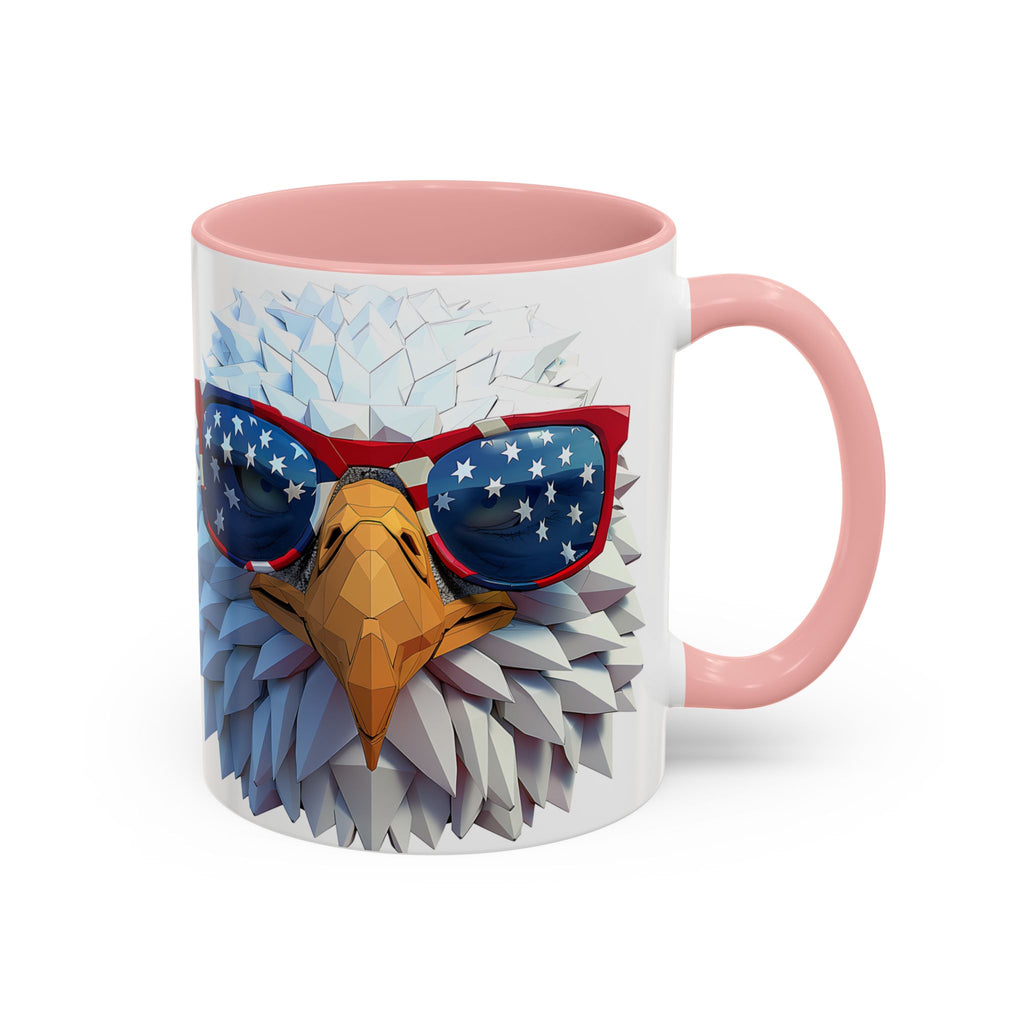 Patriotic Eagle Coffee Mug with American Flag Sunglasses