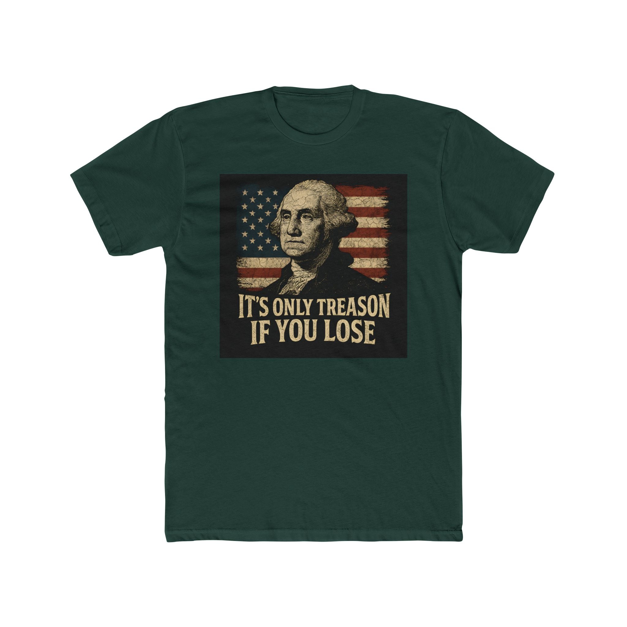 Graphic Tee Featuring Washington Portrait and Flag
