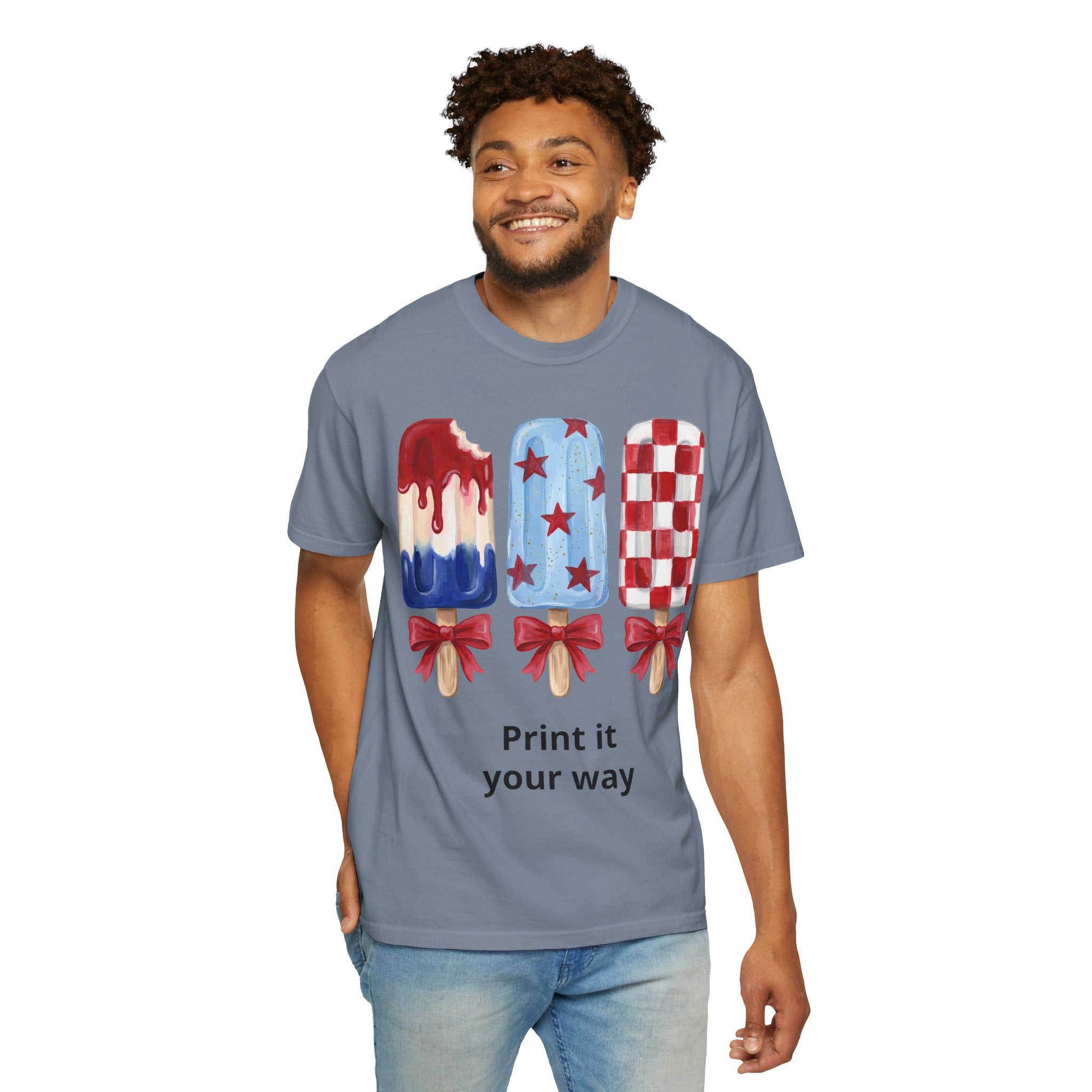 Patriotic Popsicle T-Shirt — Red, White & Blue Fourth of July Tee