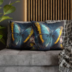 Blue and Yellow Butterfly Decorative Pillow Cover