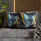 Blue and Yellow Butterfly Decorative Pillow Cover