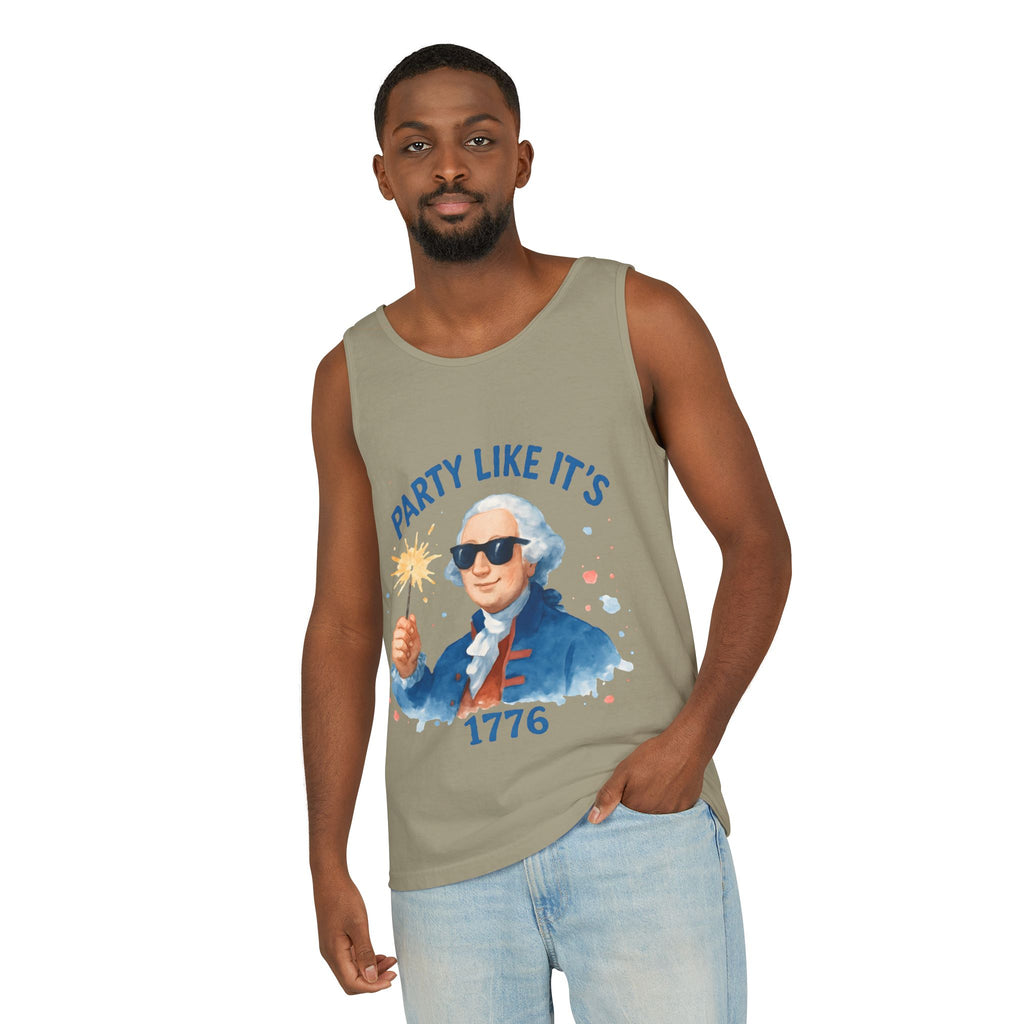 Party Like It's 1776 Tank Top — Patriotic George Washington Graphic
