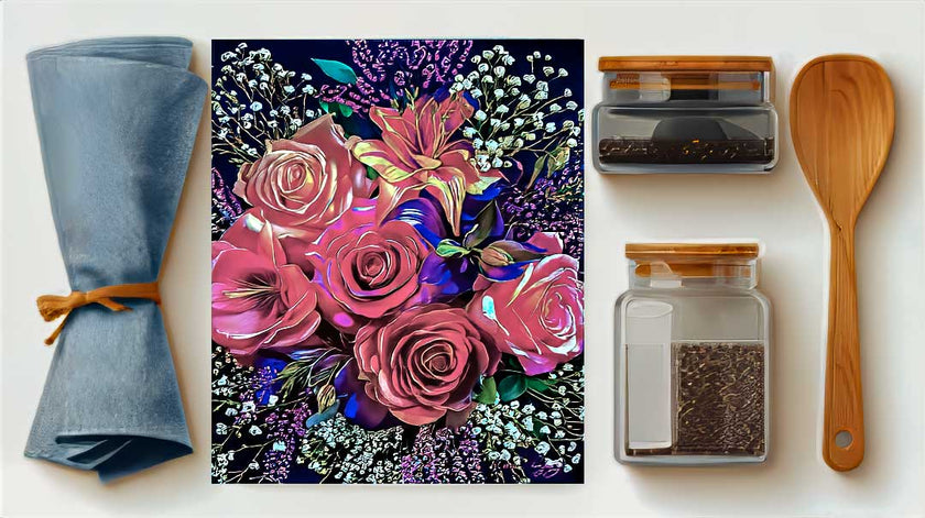 Fine Art Glass Charcuterie & Cutting Board - Midnight Gala 2