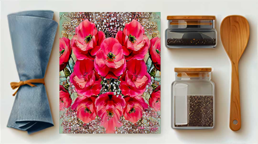 Buy Elegant Glass Cutting Board with Rubber Feet