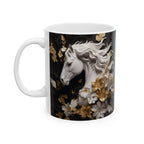 Baroque Black & Gold Ceramic Mug with Floral Pattern - My True Design