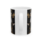 Baroque Black & Gold Ceramic Mug with Floral Pattern - My True Design