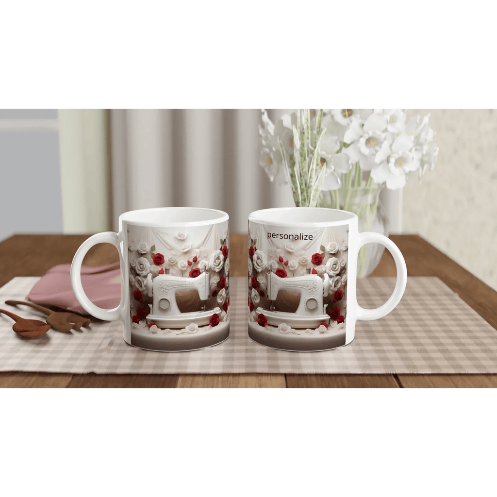 Beautiful Ceramic Coffee Mug with Colored Rim - My True Design