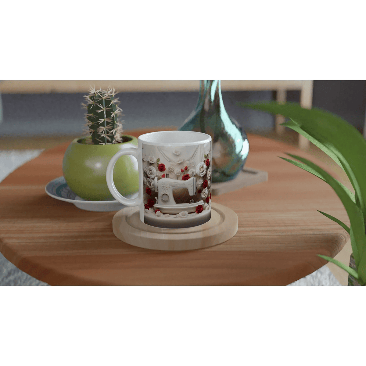 Beautiful Ceramic Coffee Mug with Colored Rim - My True Design