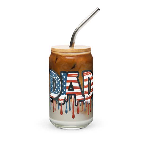 Patriotic Dad iced coffee glass
