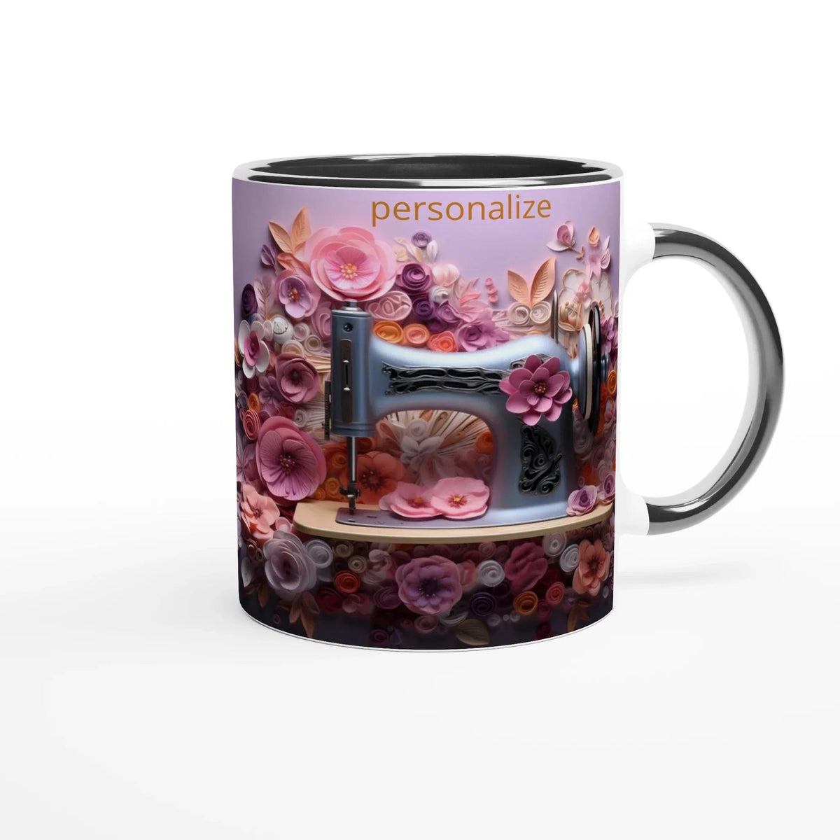 Ceramic Coffee Mug with Colored Rim and Handle - My True Design