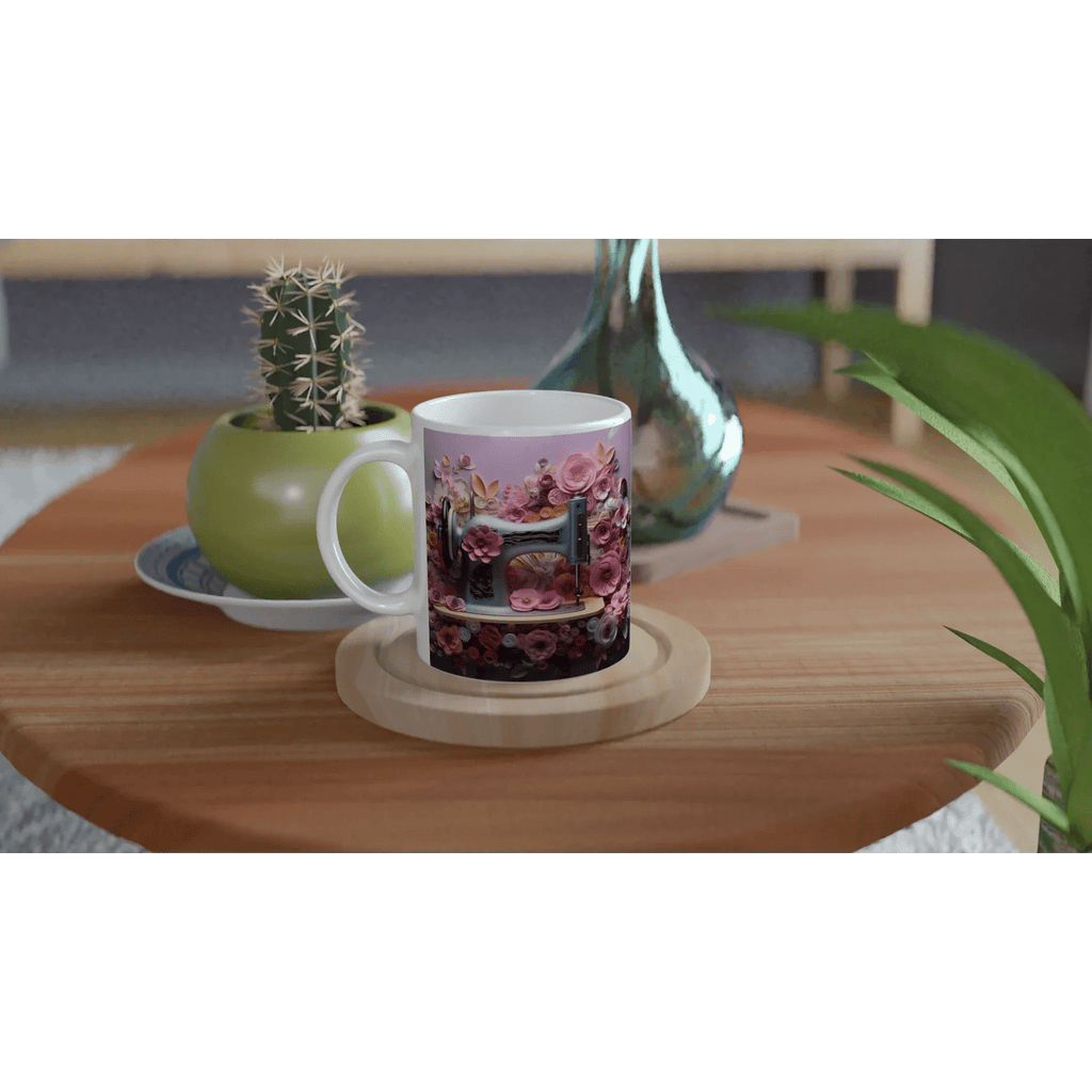 Ceramic Coffee Mug with Colored Rim and Handle - My True Design