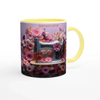 Ceramic Coffee Mug with Colored Rim and Handle - My True Design