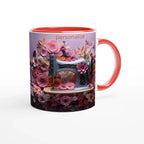 Ceramic Coffee Mug with Colored Rim and Handle - My True Design