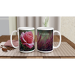 Floral mug with pink roses and greenery