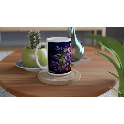 Floral mug with botanical design