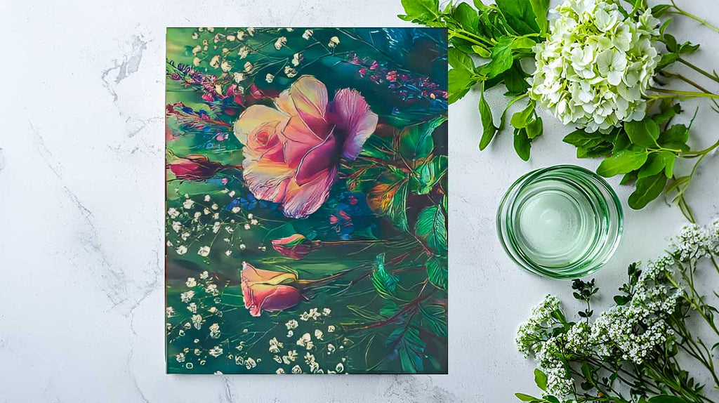 Fine Art Glass Cutting Board - The Solitary Bloom - My True Design