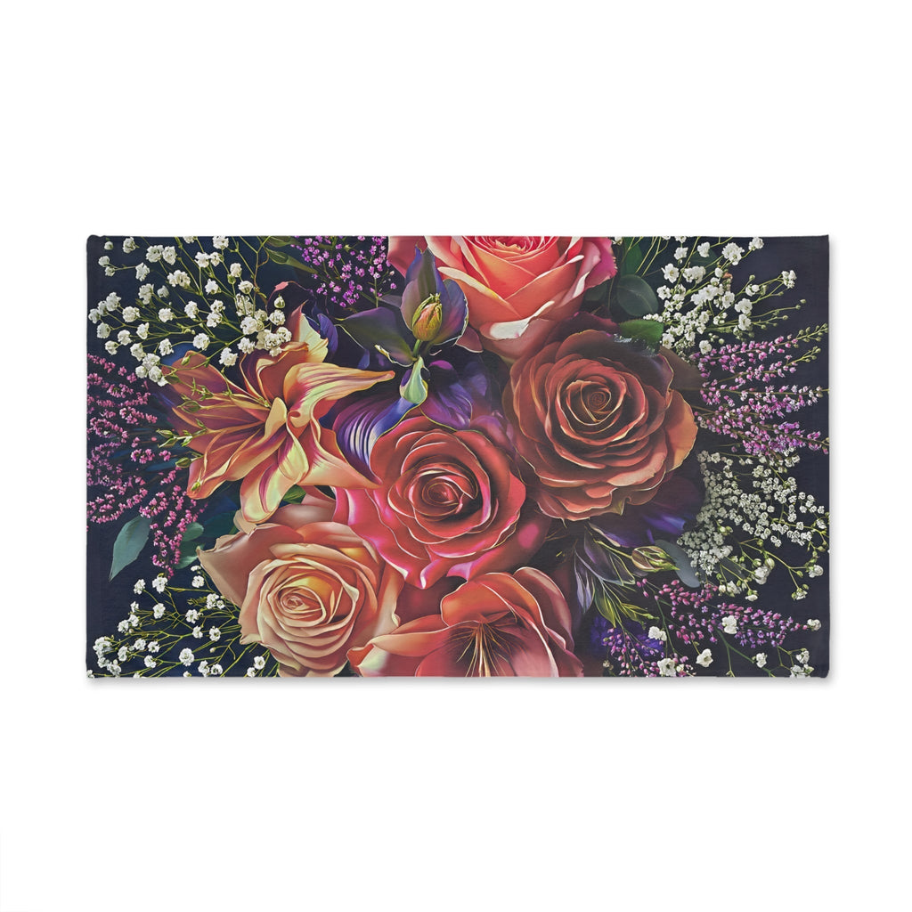 Floral Bouquet Hand Towel - Vibrant Roses & Lilies - My True Design