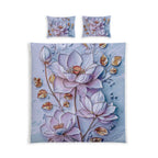 Floral Dream Cotton Bed Set – Pastel Roses & Lilies Duvet Cover - My True Design