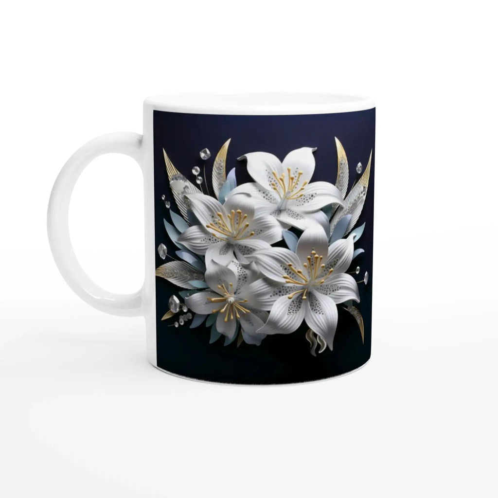 Glossy 11oz Ceramic Mug with Colored Rim and Handle - My True Design