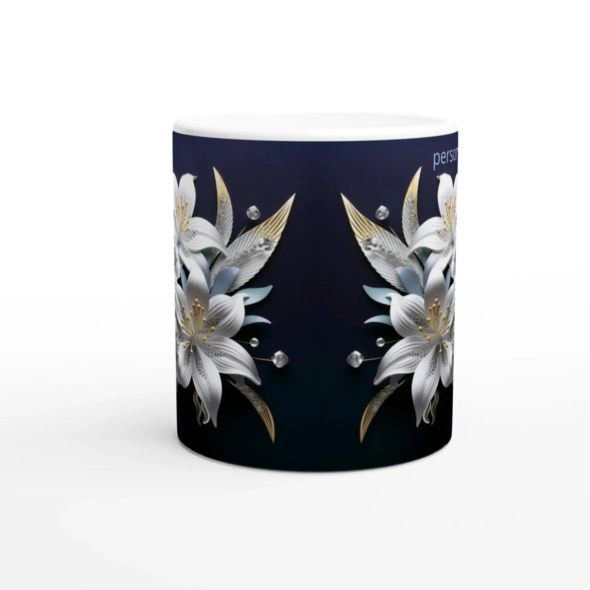 Glossy 11oz Ceramic Mug with Colored Rim and Handle - My True Design