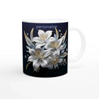 Glossy 11oz Ceramic Mug with Colored Rim and Handle - My True Design
