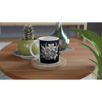 Glossy 11oz Ceramic Mug with Colored Rim and Handle - My True Design