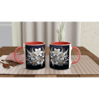 Glossy 11oz Ceramic Mug with Colored Rim and Handle - My True Design