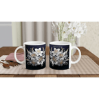 Glossy 11oz Ceramic Mug with Colored Rim and Handle - My True Design