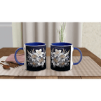 Glossy 11oz Ceramic Mug with Colored Rim and Handle - My True Design