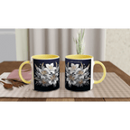 Glossy 11oz Ceramic Mug with Colored Rim and Handle - My True Design