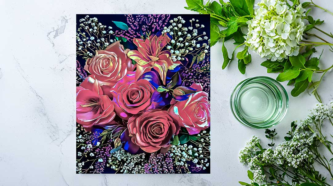 Fine Art Glass Charcuterie & Cutting Board - Midnight Gala 2