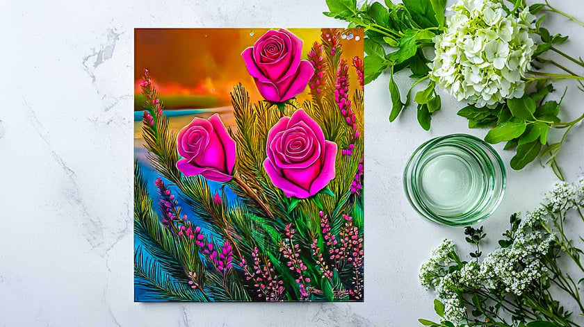 Charcuterie Cutting Board with Glass Art Design