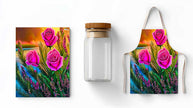 Charcuterie Cutting Board with Glass Art Design