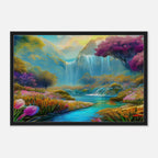"Mountain Sunrise Stream" Vertical Landscape Canvas Art - My True Design