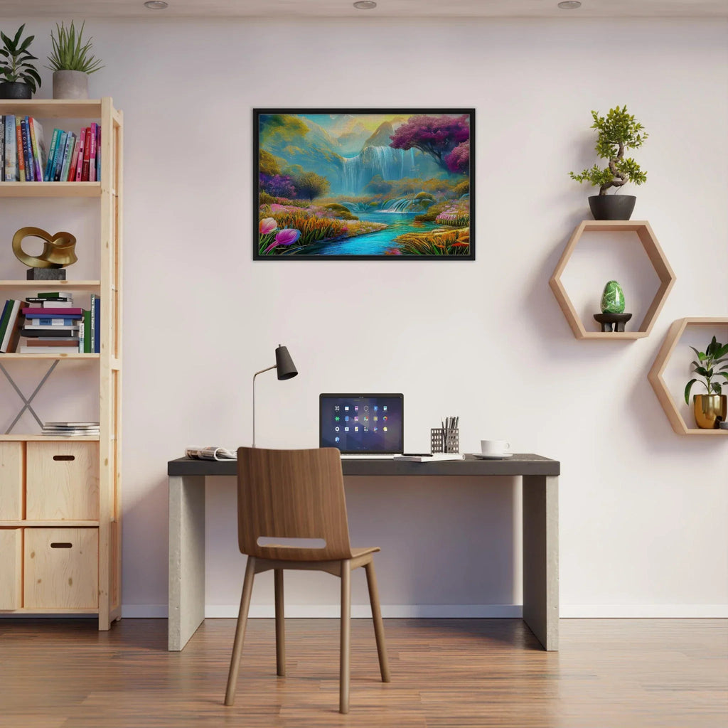 "Mountain Sunrise Stream" Vertical Landscape Canvas Art - My True Design