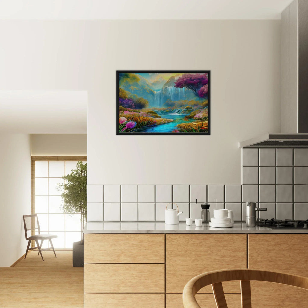 "Mountain Sunrise Stream" Vertical Landscape Canvas Art - My True Design